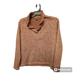 Natural Reflections Sz Large Sweatshirt 1/4 Button‎ Up Pullover Heathered Red